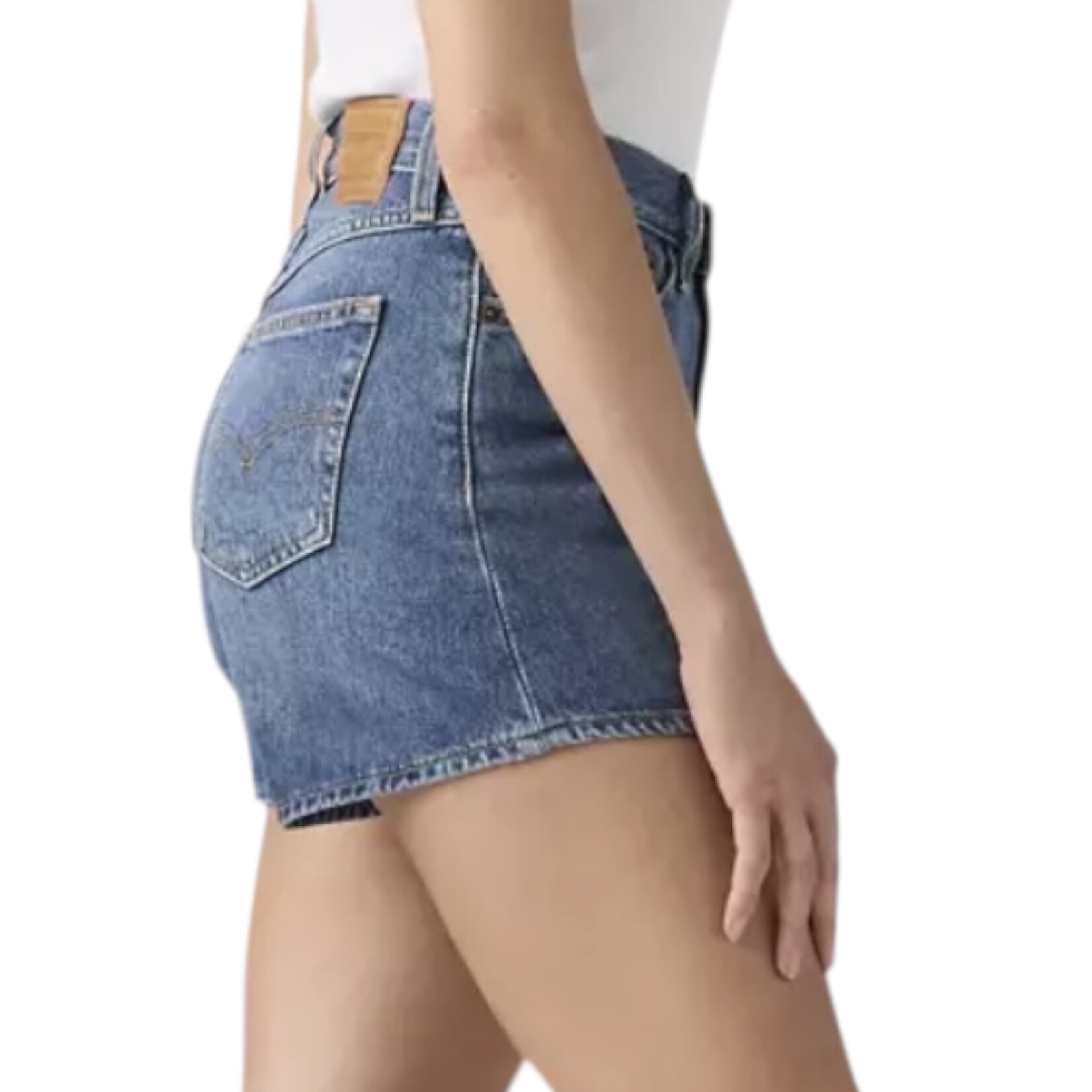Denim Med Wash Levi Mom Shorts