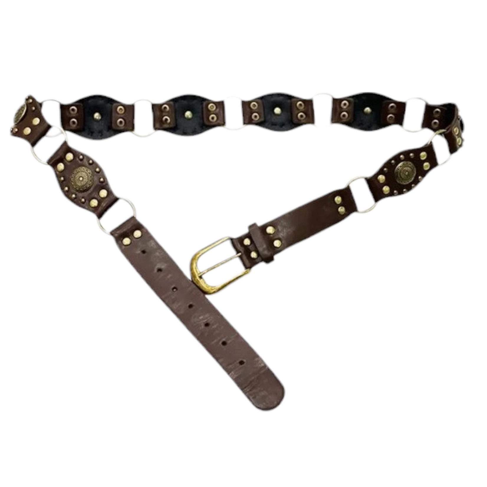 Sweet Cherry Sky Brown Western Style Concho Belt