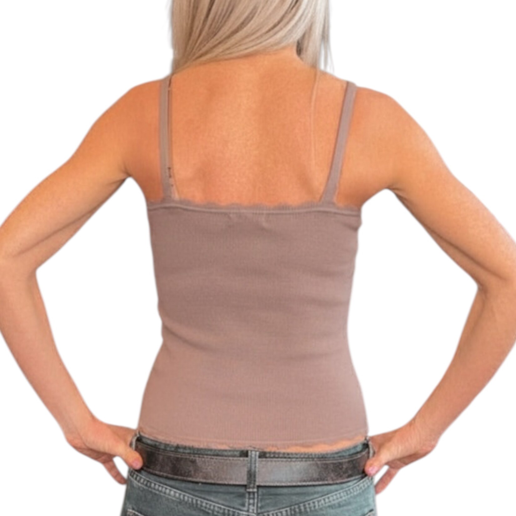 Deep Taupe Scallop Cami Top