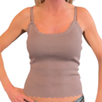 Deep Taupe Scallop Cami Top