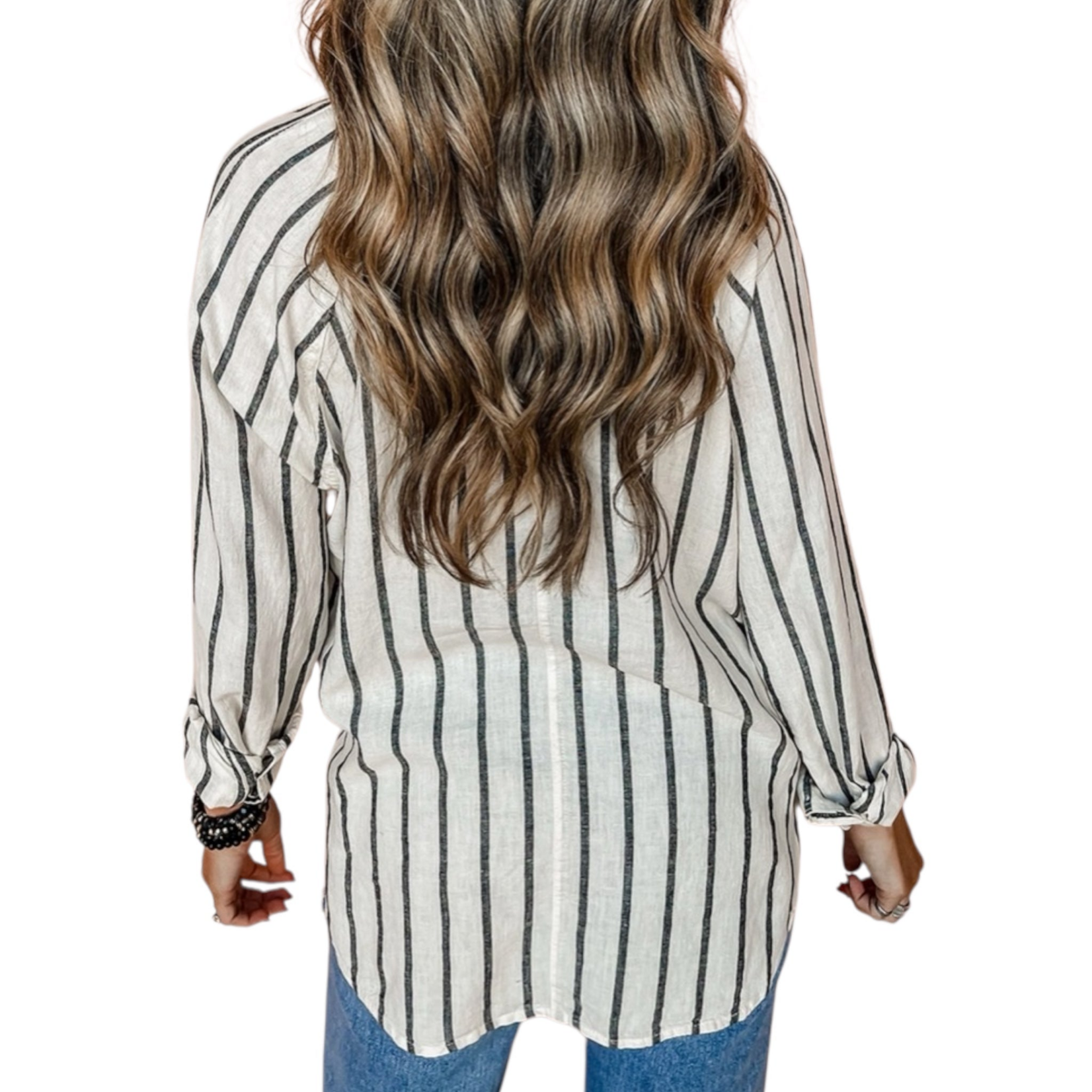 Lovesoft Black Stripe Oversized Button Down
