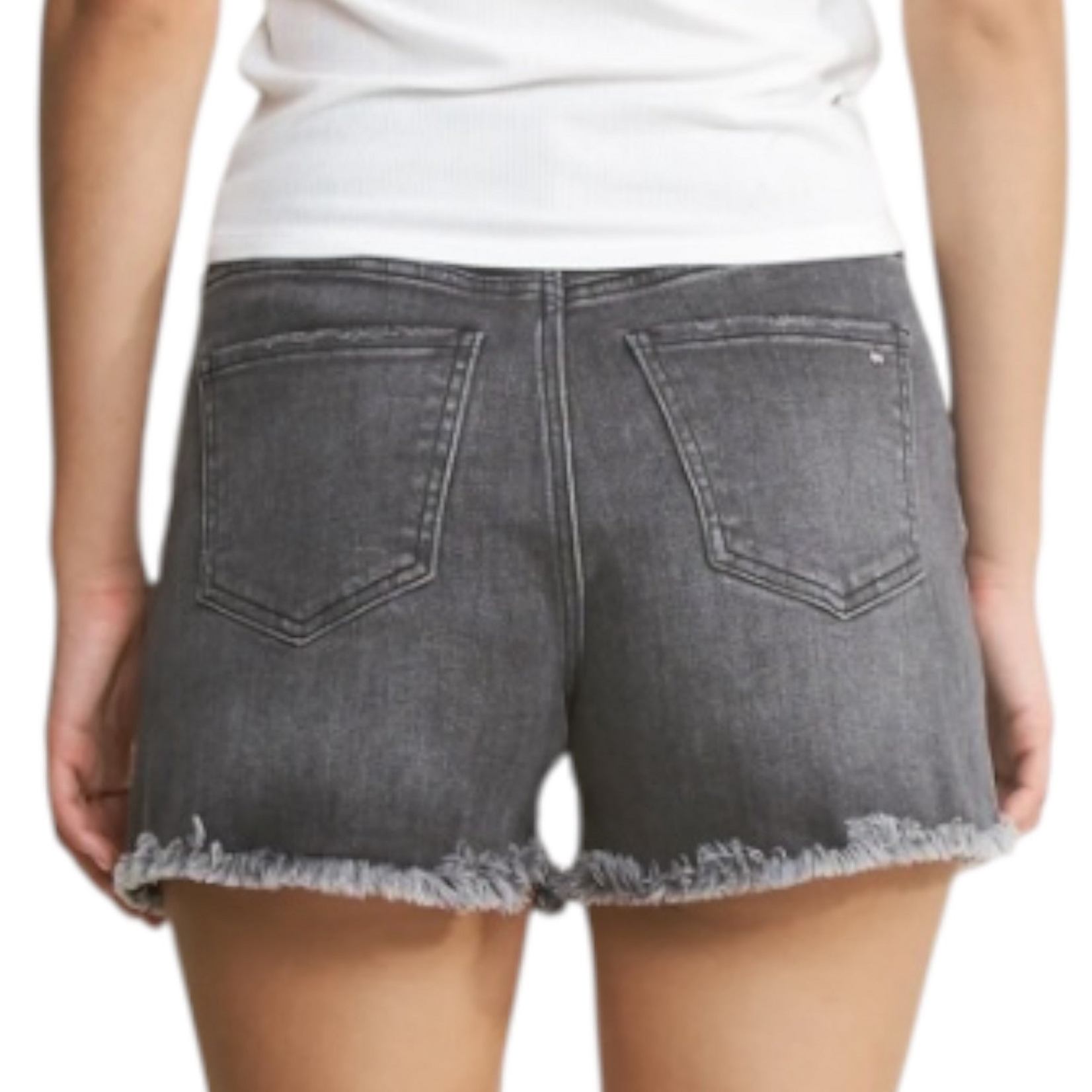 Mica Denim MICA MDP-H3470 Black Grey H/R Distressed Short