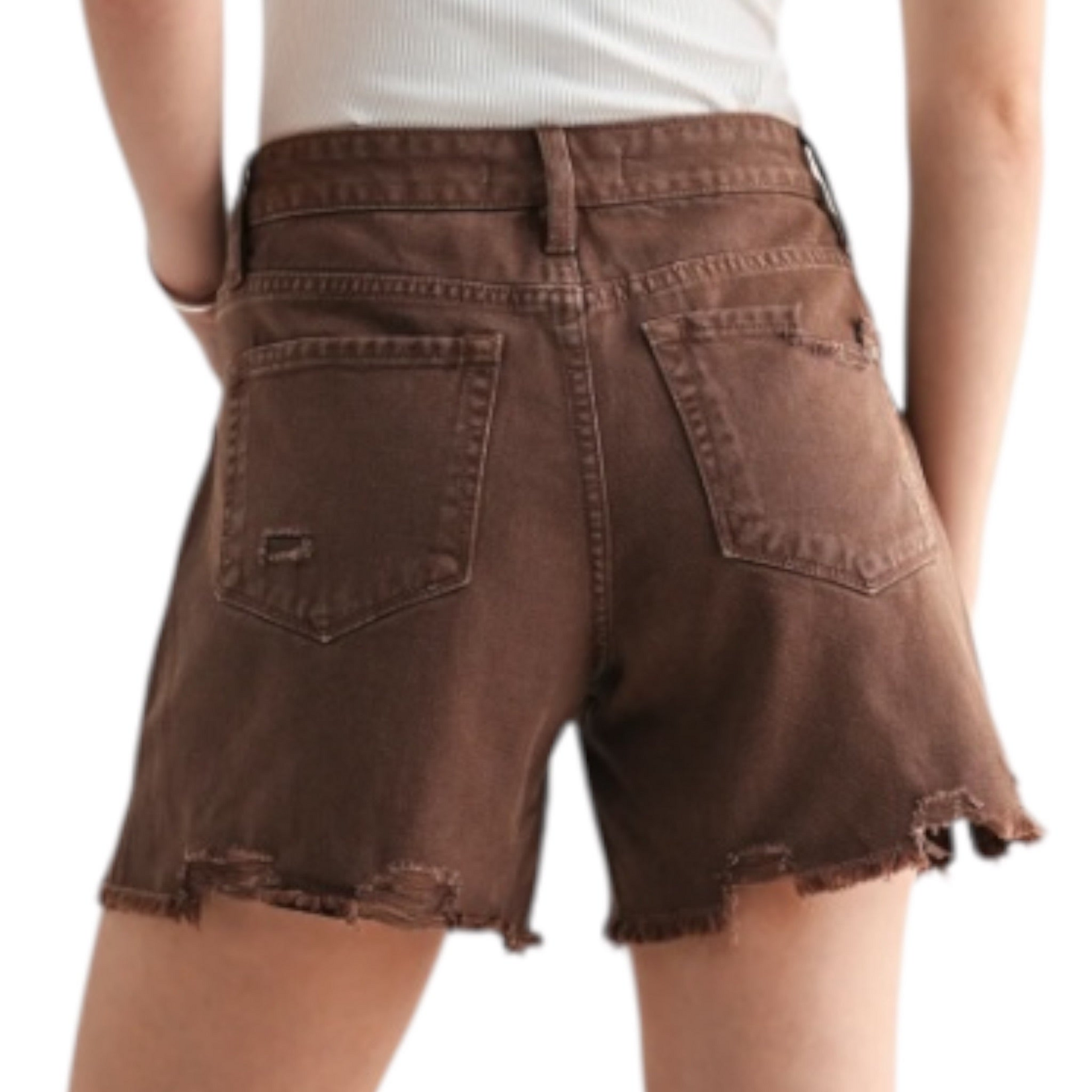 Mica Denim MICA MDP-H626DE Dark Espresso Midi Shorts