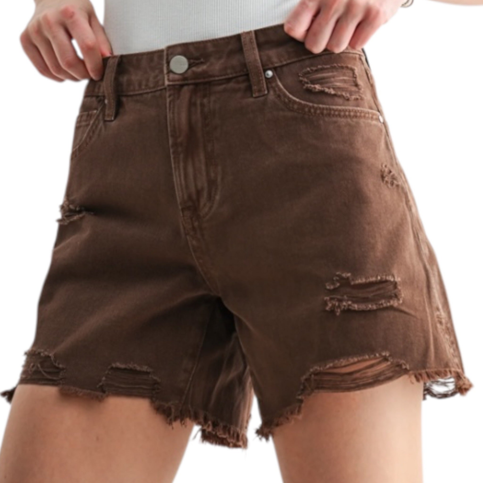Mica Denim MICA MDP-H626DE Dark Espresso Midi Shorts