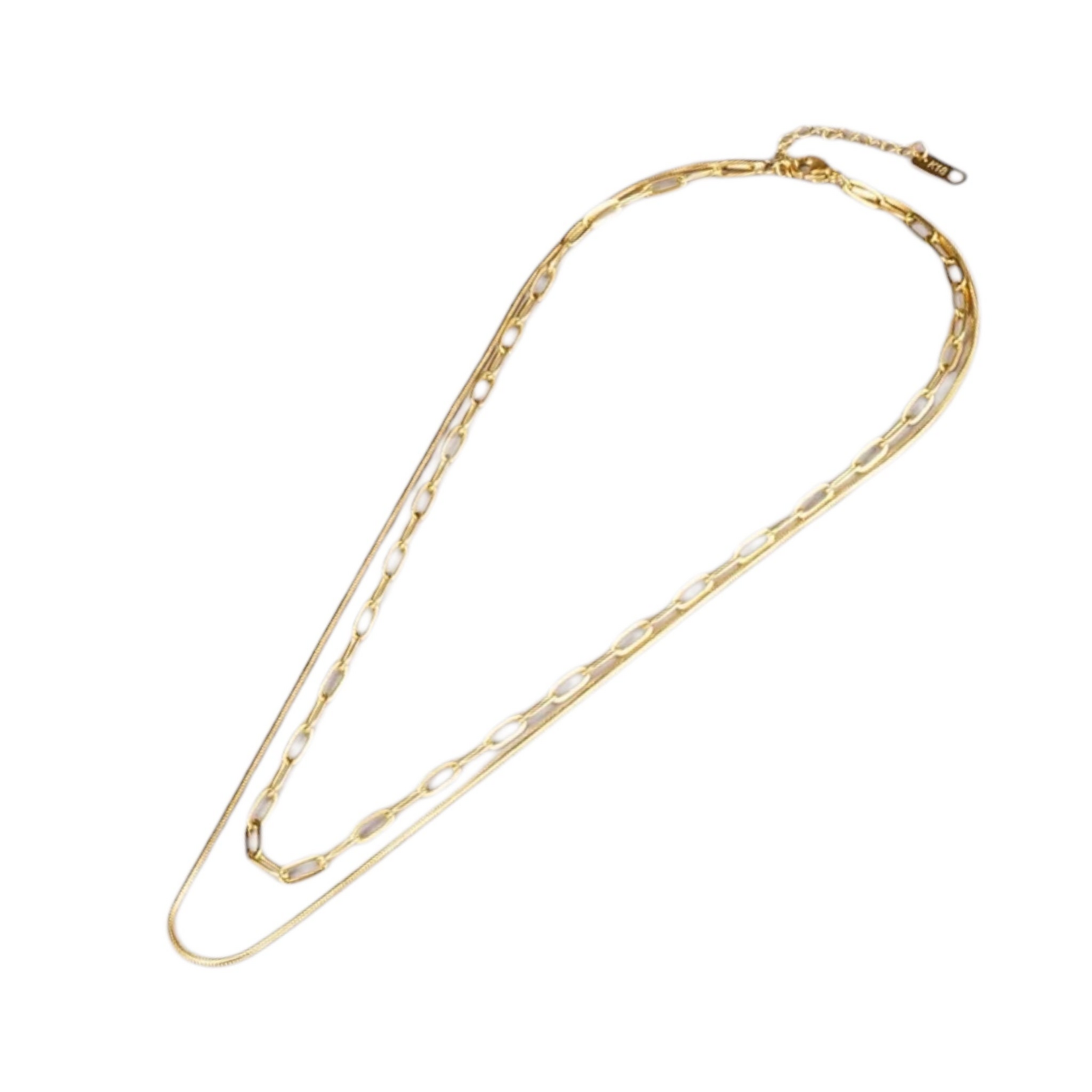 Sweet Cherry Sky 18K Gld Plated Paperclip Layered Necklace