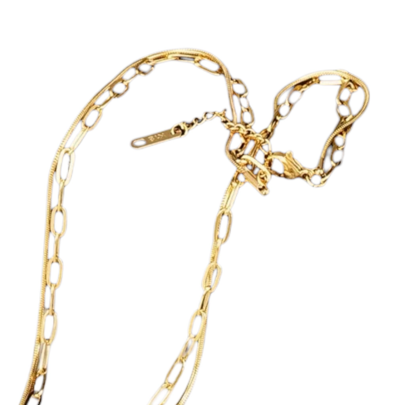 Sweet Cherry Sky 18K Gld Plated Paperclip Layered Necklace