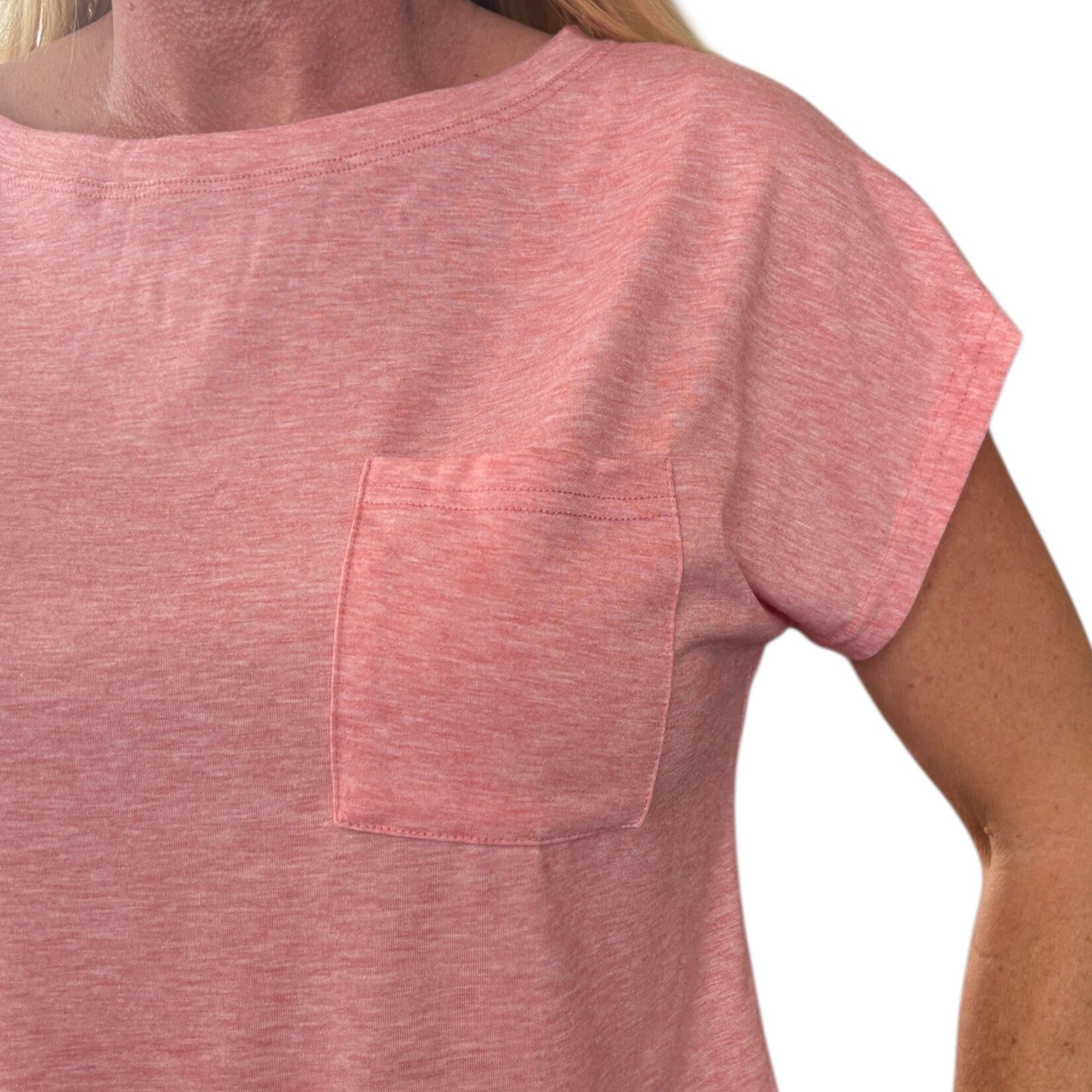 Lovesoft Pink Cap Sleeve Top with Pocket