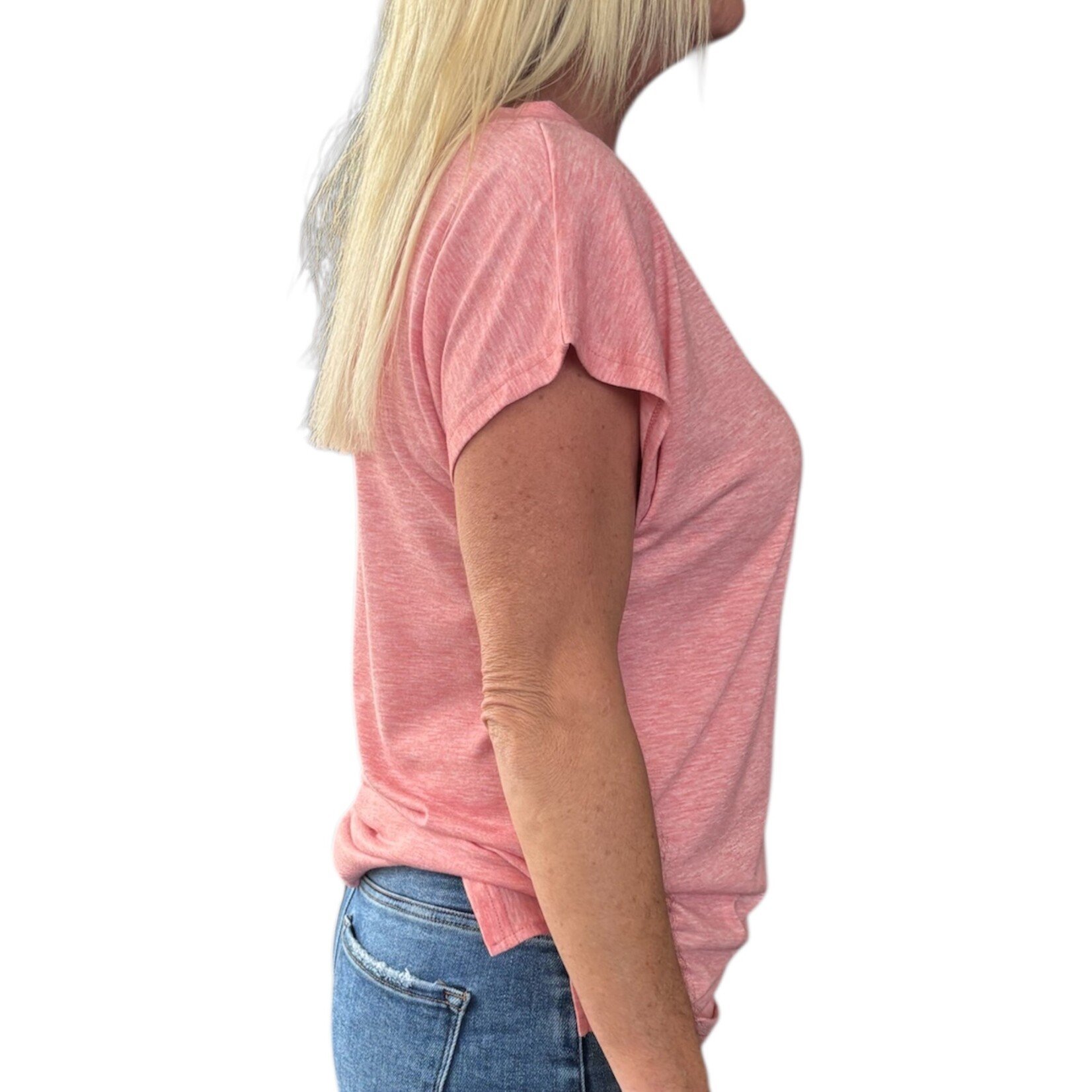 Lovesoft Pink Cap Sleeve Top with Pocket
