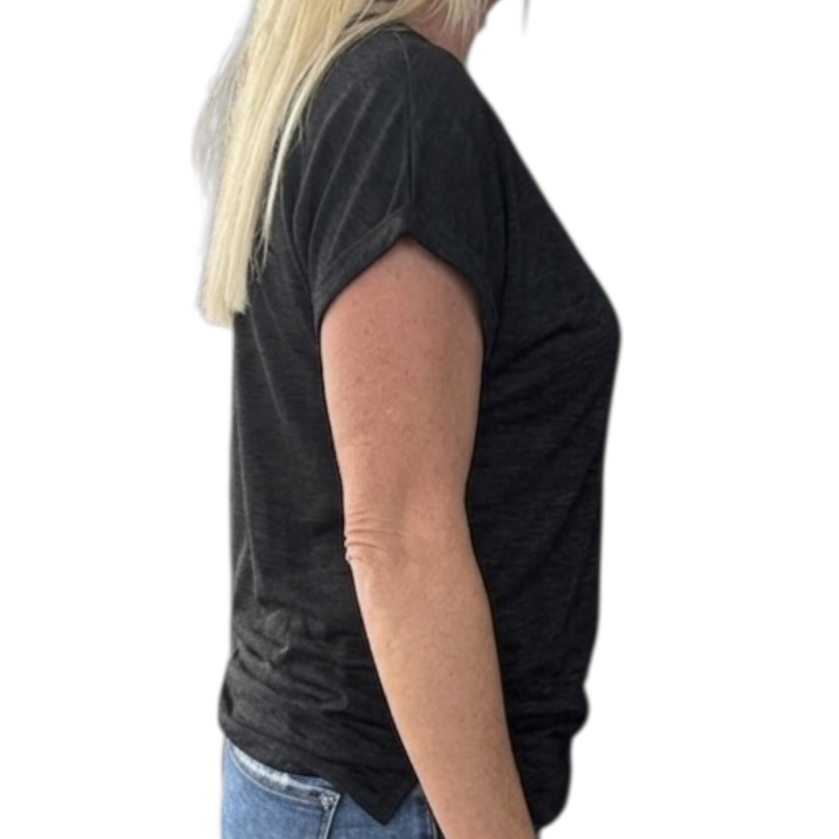 Lovesoft Black Cap Sleeve Top with Pocket