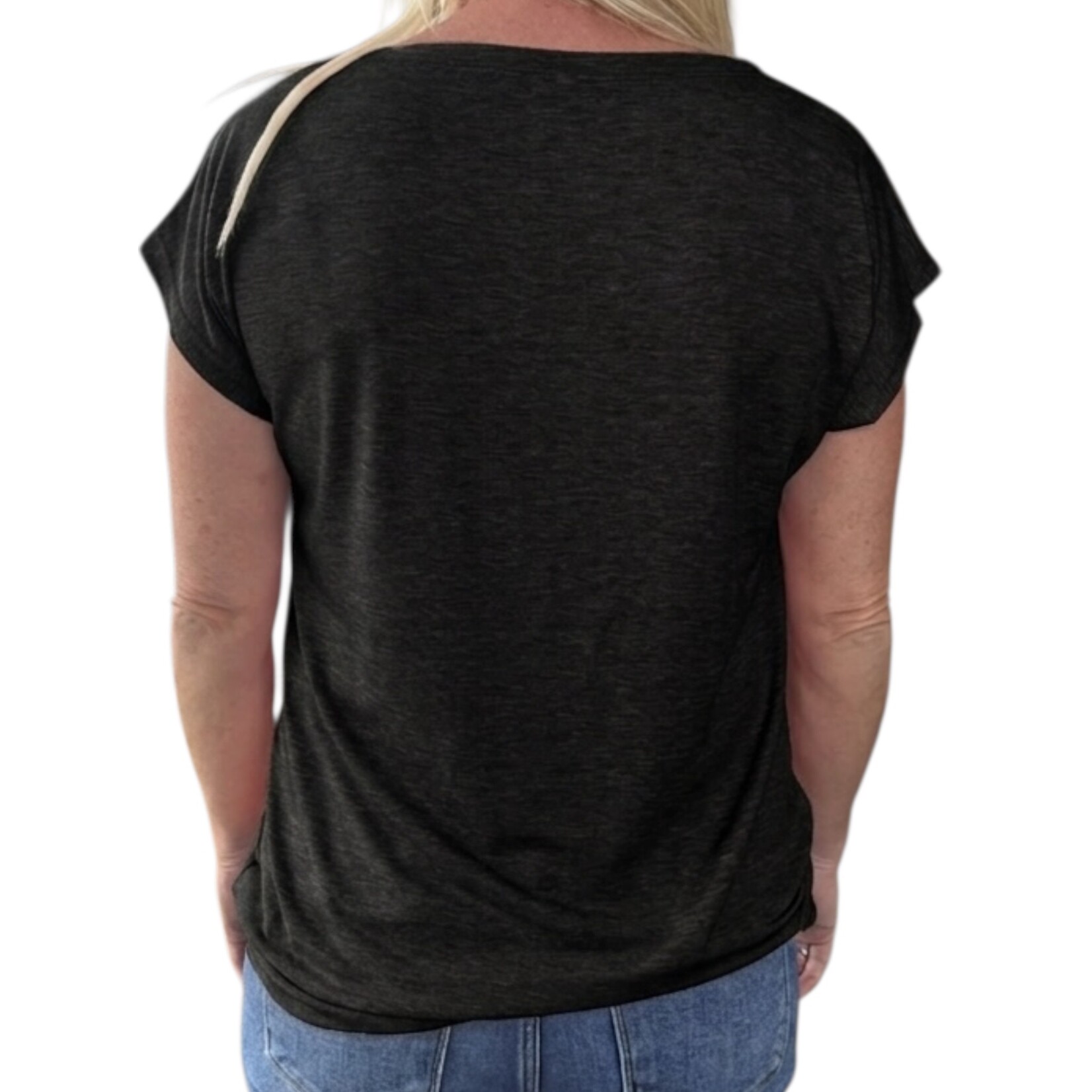 Lovesoft Black Cap Sleeve Top with Pocket