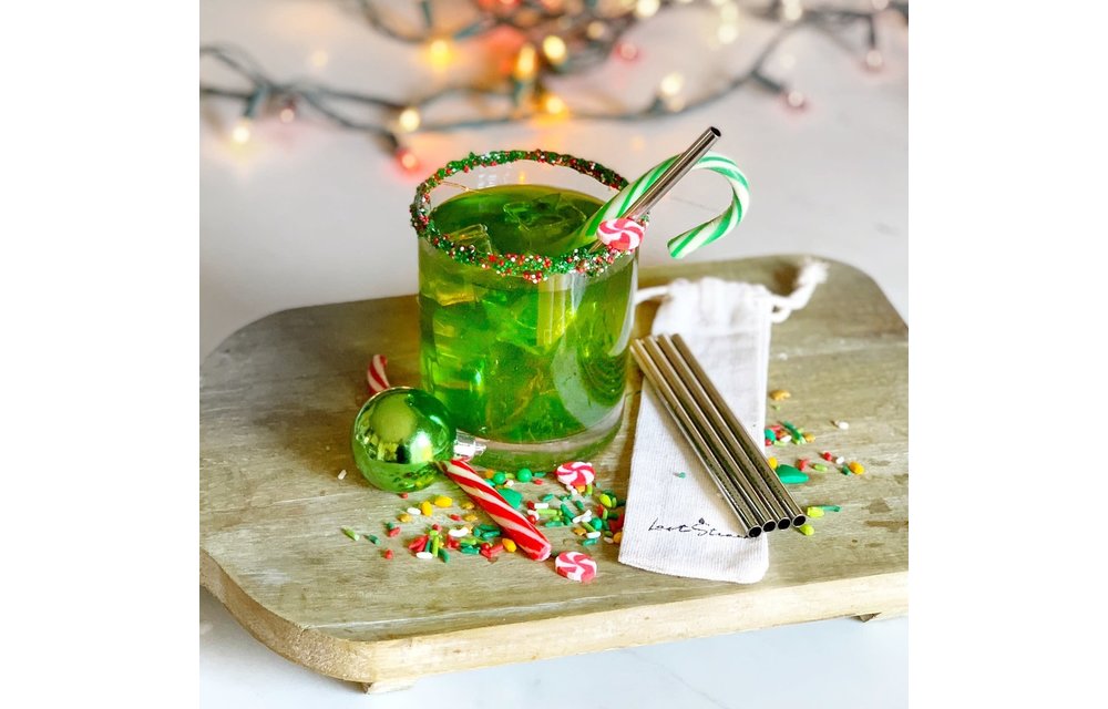 Last Straw Silver Cocktail Stainless Steel Metal Straw Set