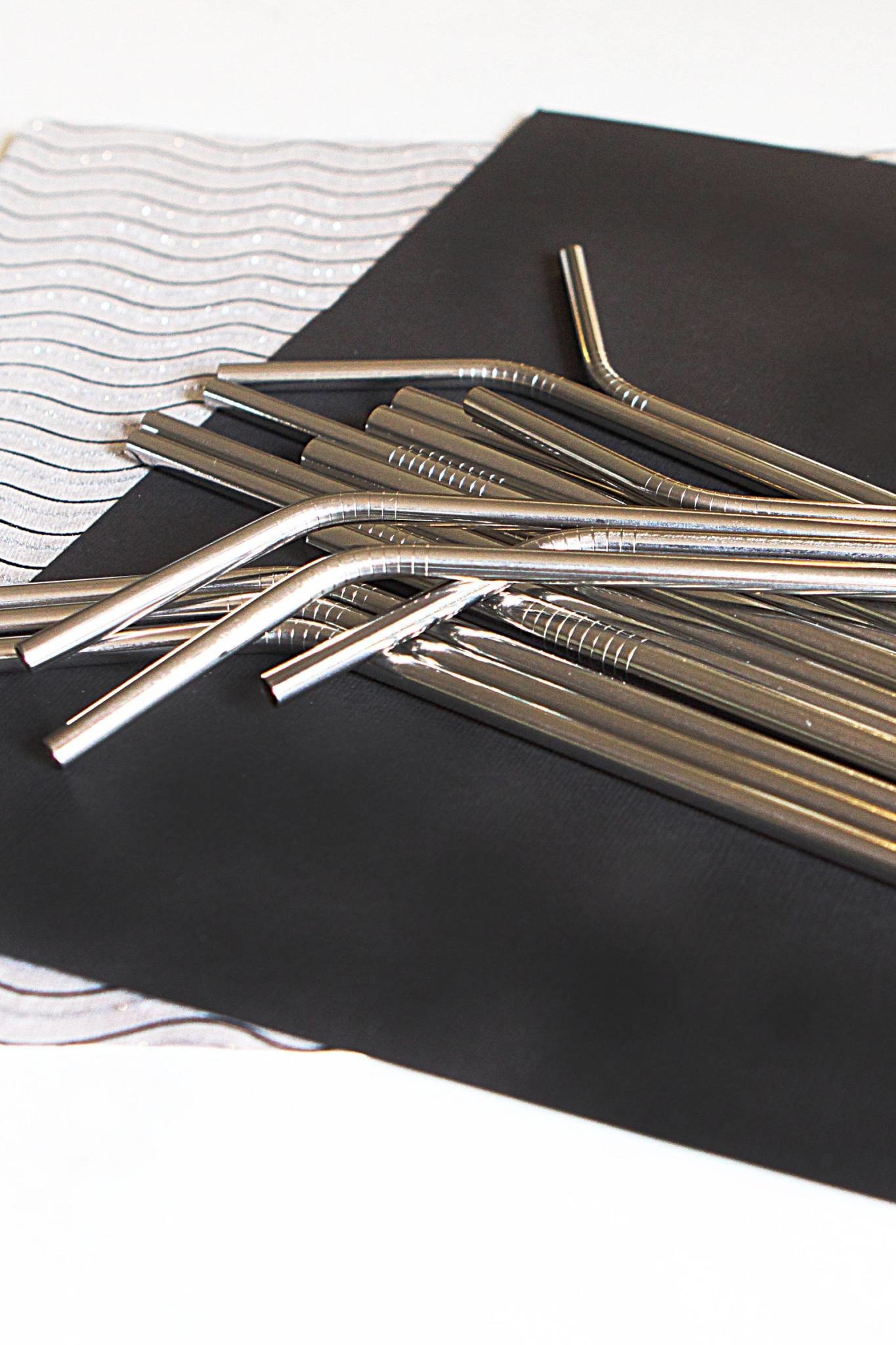 Last Straw Silver Stainless Steel Metal Straw Set