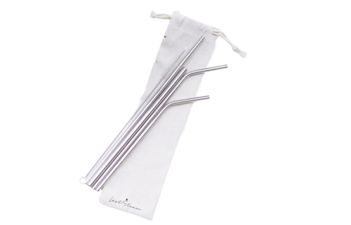 Last Straw Silver Stainless Steel Metal Straw Set