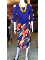 Women Plus Size  , Midi Lenght, A Line Pull on Skirt, Multi Color