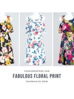 Fashioned For U Missy Cold Shoulder Floral Print Knee Length Dress