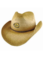 Logo Fit Wrangler Distressed Raffia Cowboy Hat