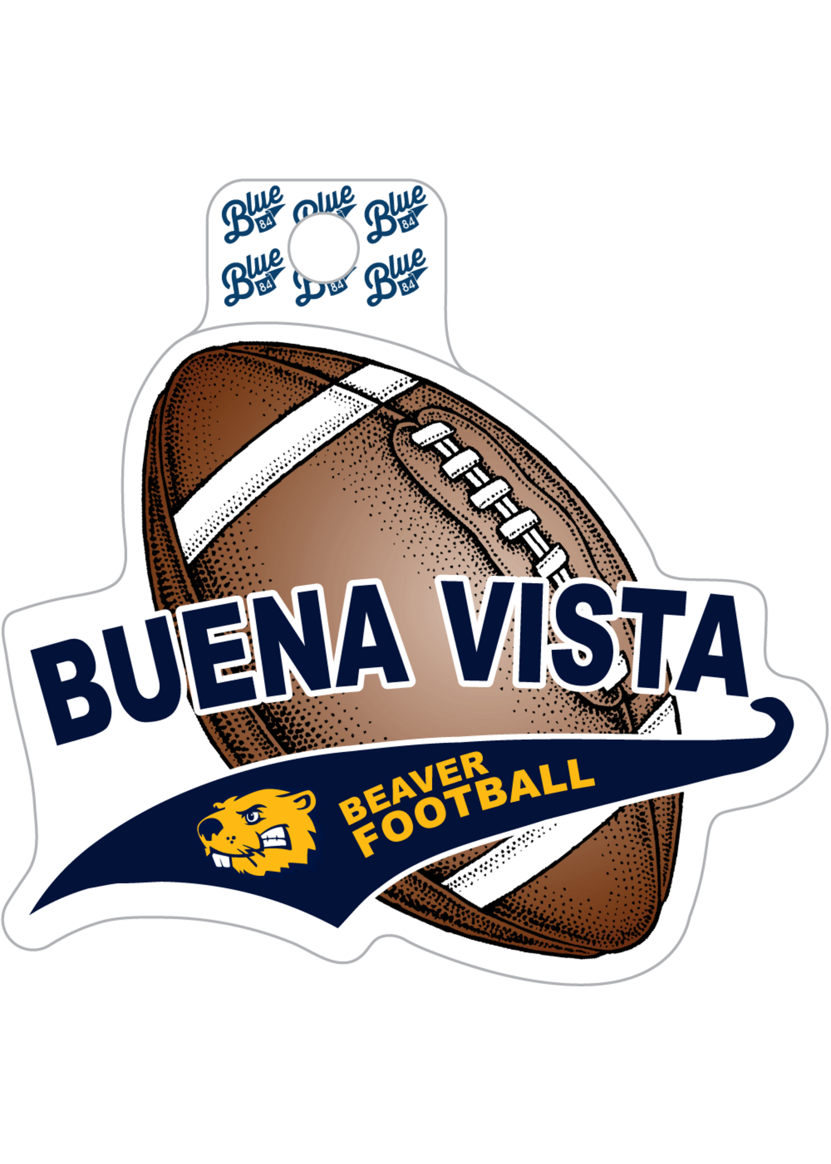 Blue 84 Centrist Football sticker