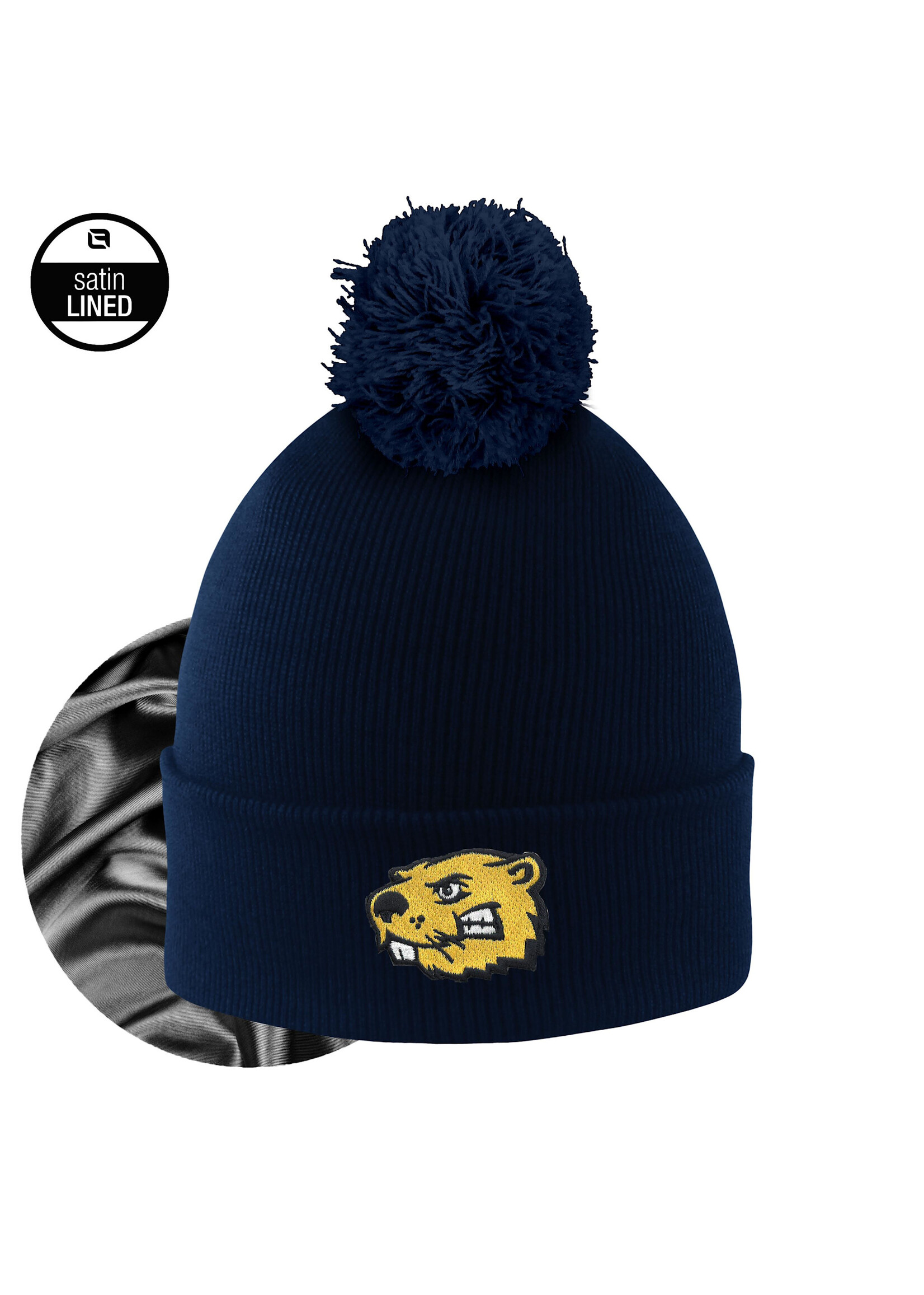 Logo Fit Monroe Satin Lined knit cuff hat