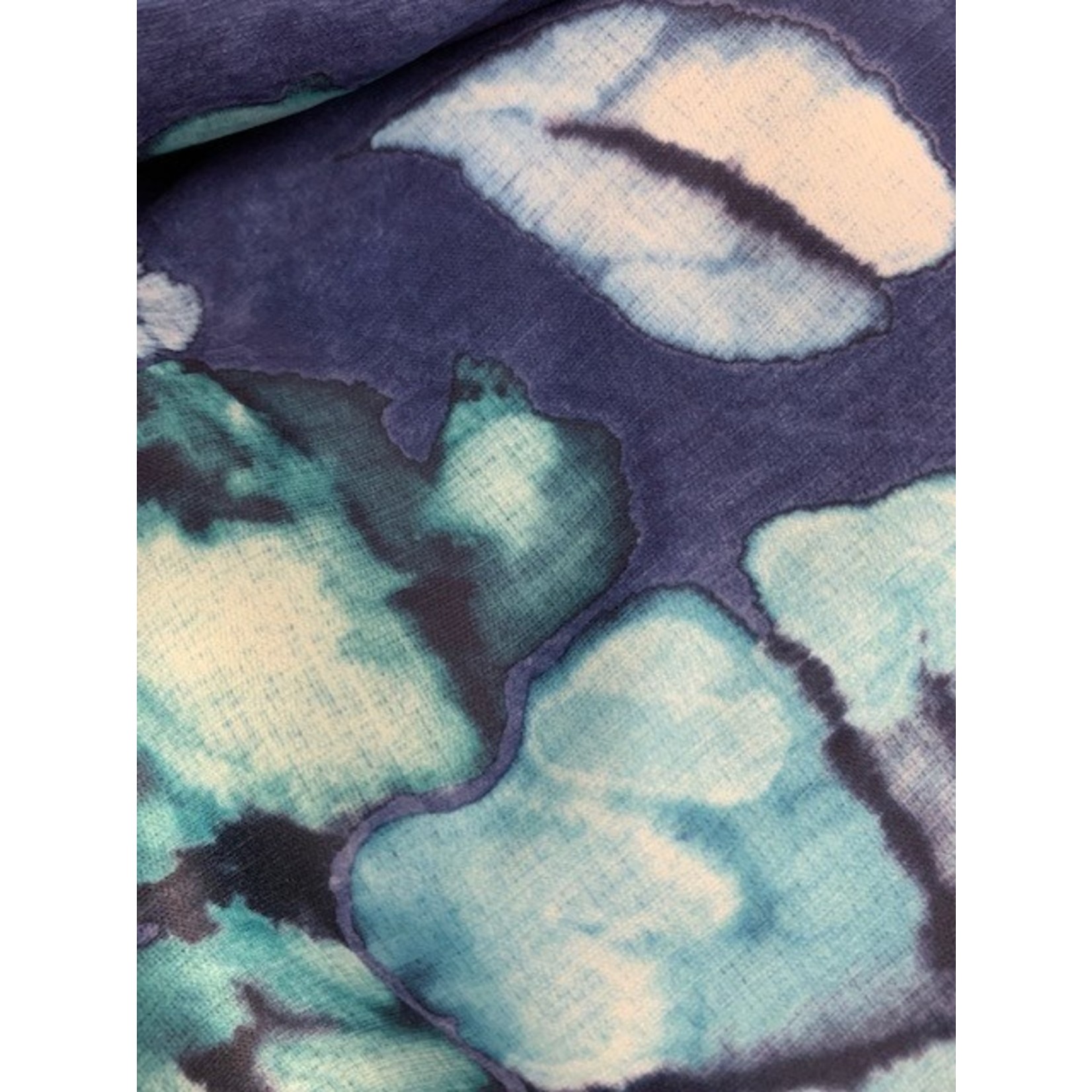 Nick Of Time Fabric, Blue Watercolor Floral, Poly/Lycra, 60"