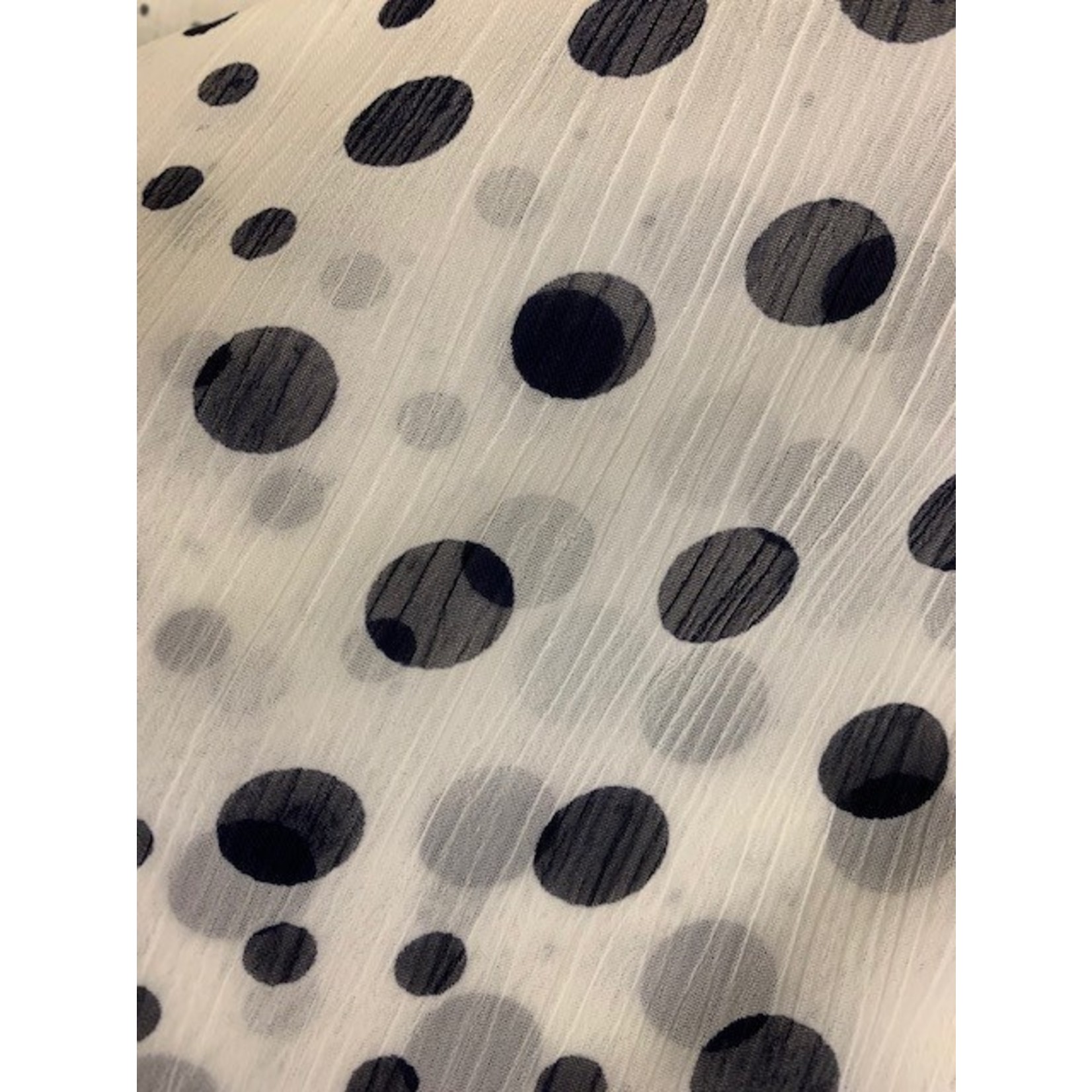 Nick Of Time Fabric, Crinkle Chiffon, Blue & White, 60"