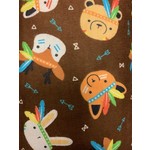 Checkers Fabric, Flannel, Brown, 45", Children, Animals