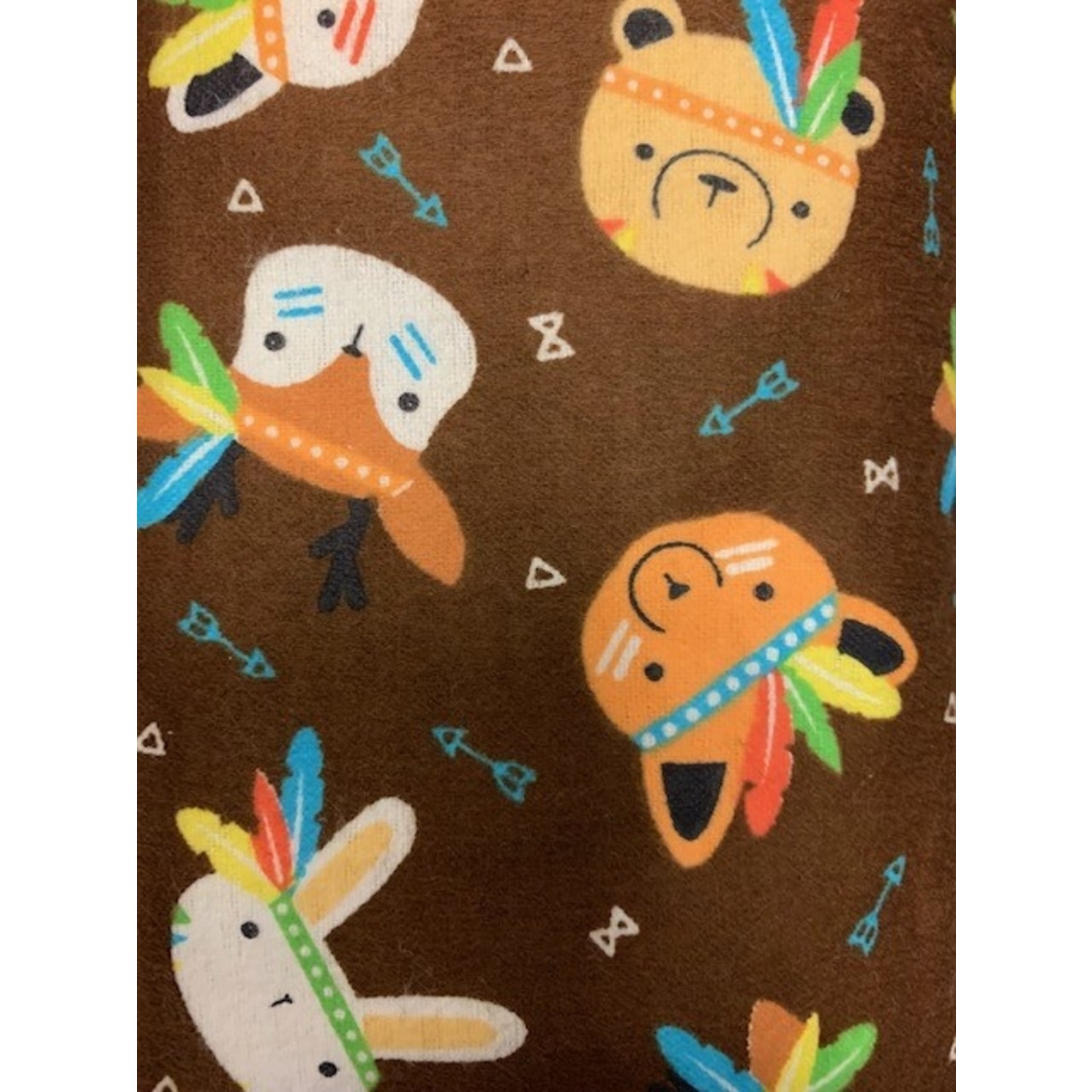 Checkers Fabric, Flannel, Brown, 45", Children, Animals