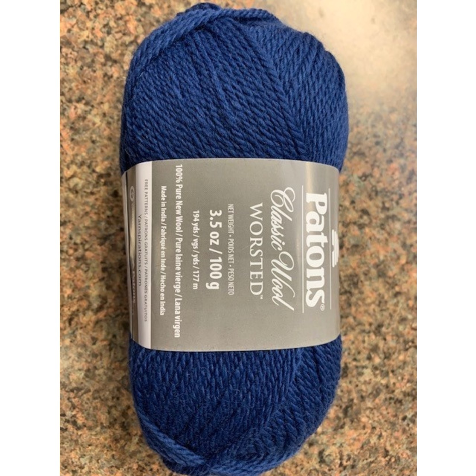 Paton Yarn, 100% New Wool, Navy Blue, 194 yds, # 4