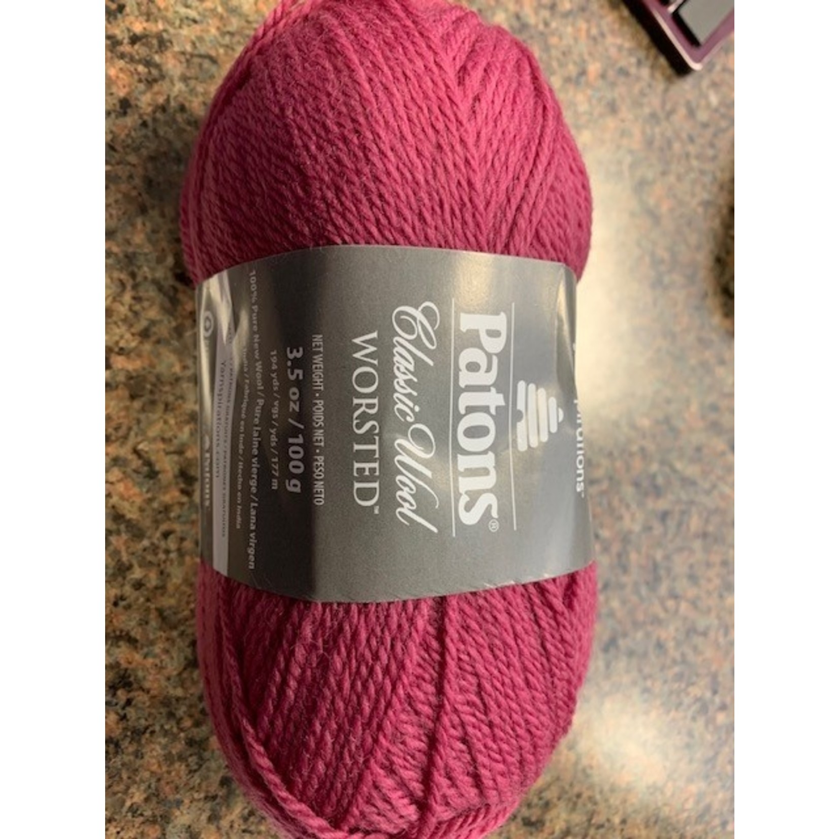 Paton Yarn, 100% Wool, 194 yds, Claret, # 4