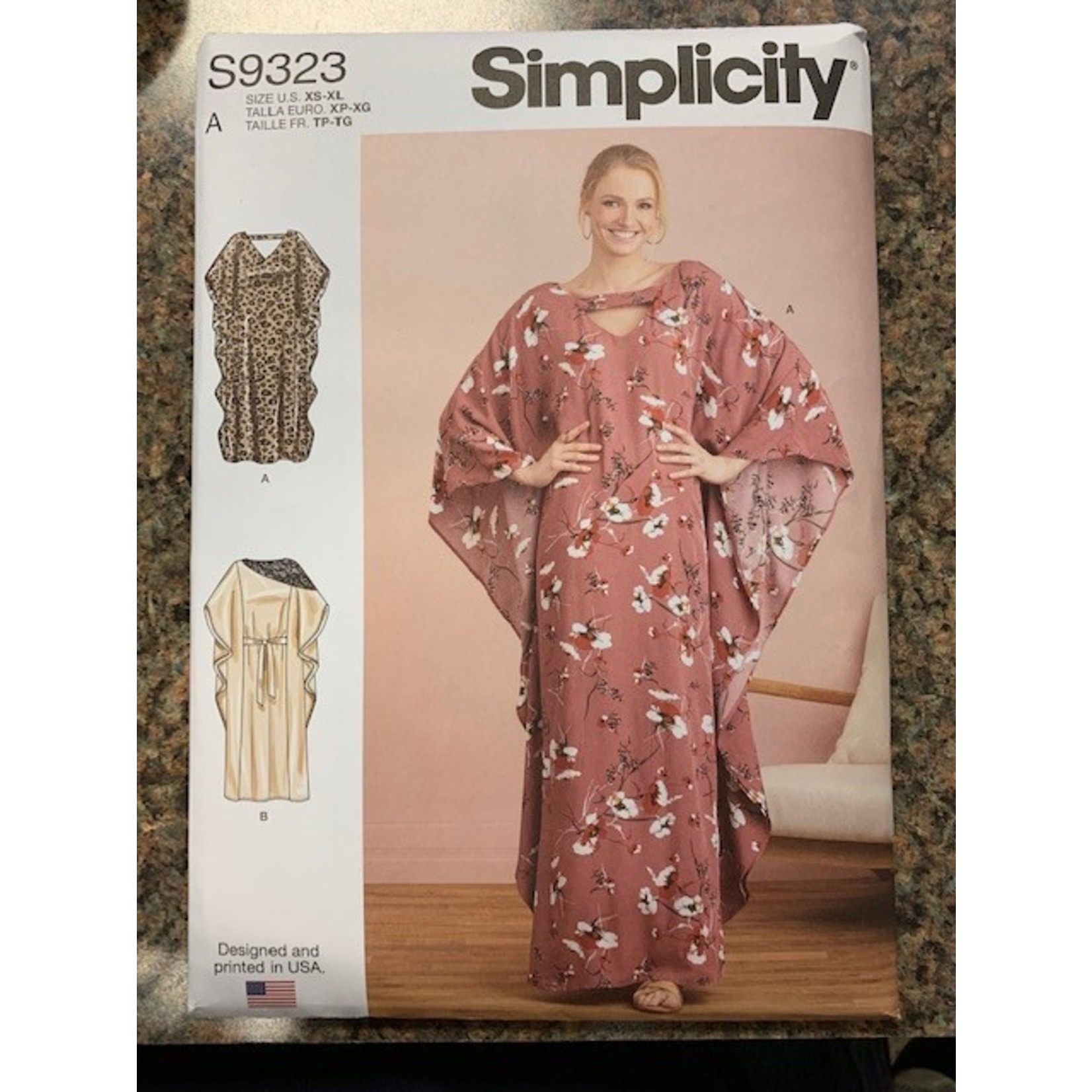 Simplicity Dress/Caftan, XS-XL # 9323