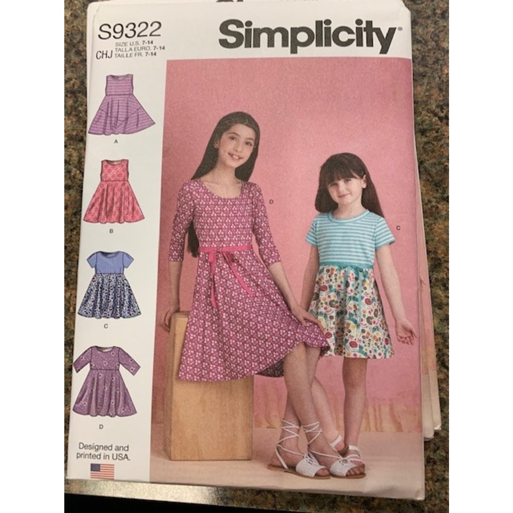 Simplicity Dress, Girls, Size 7-14 & 3-6, # 9322