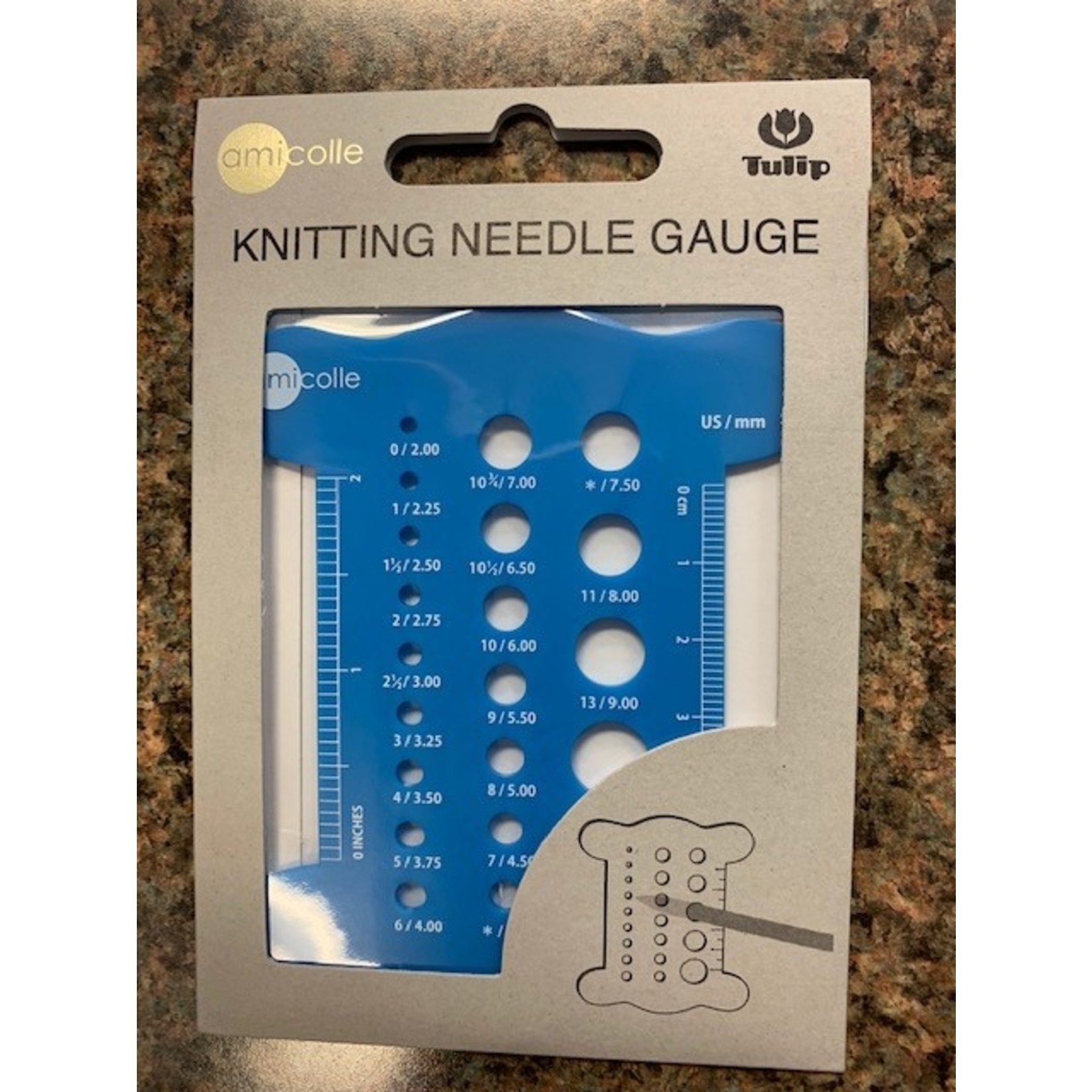 Amicolle Knitting Needle Gauge