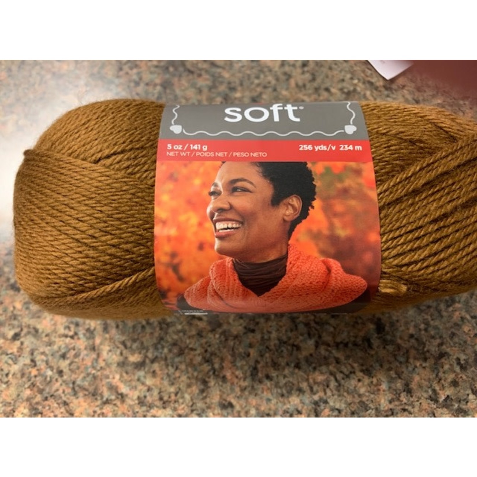 Red Heart Yarn, Soft, Toast, # 4,  256 yds, Acrylic