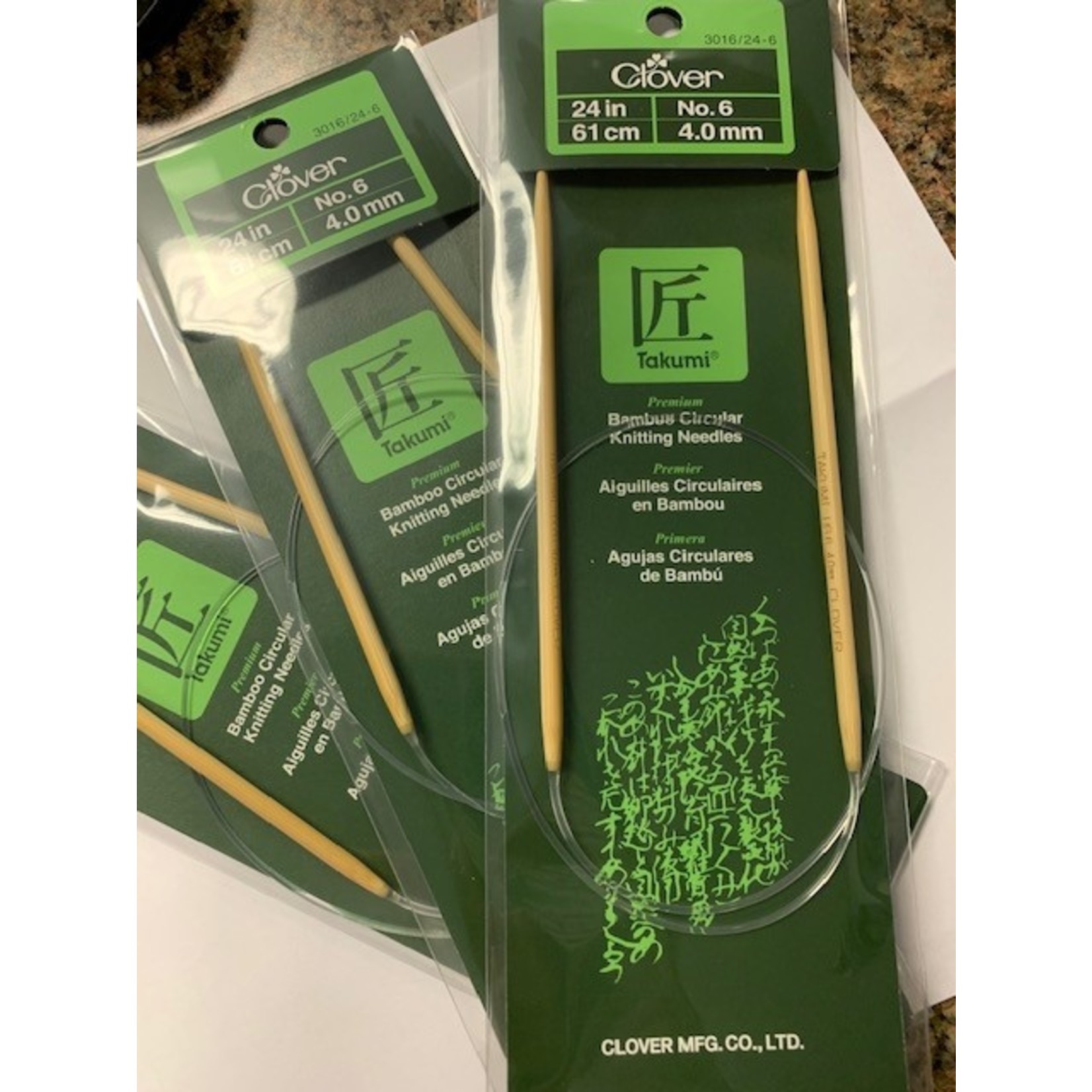 Clover Knitting Needles, Circular, No. 6,  24"