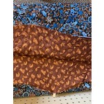 Nick Of Time Fabric, Quilted, Brown/Blue, Reversible
