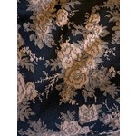 Nick Of Time Fabric, Double Knit, Jacquard, Black w/gold Floral, 60" wide