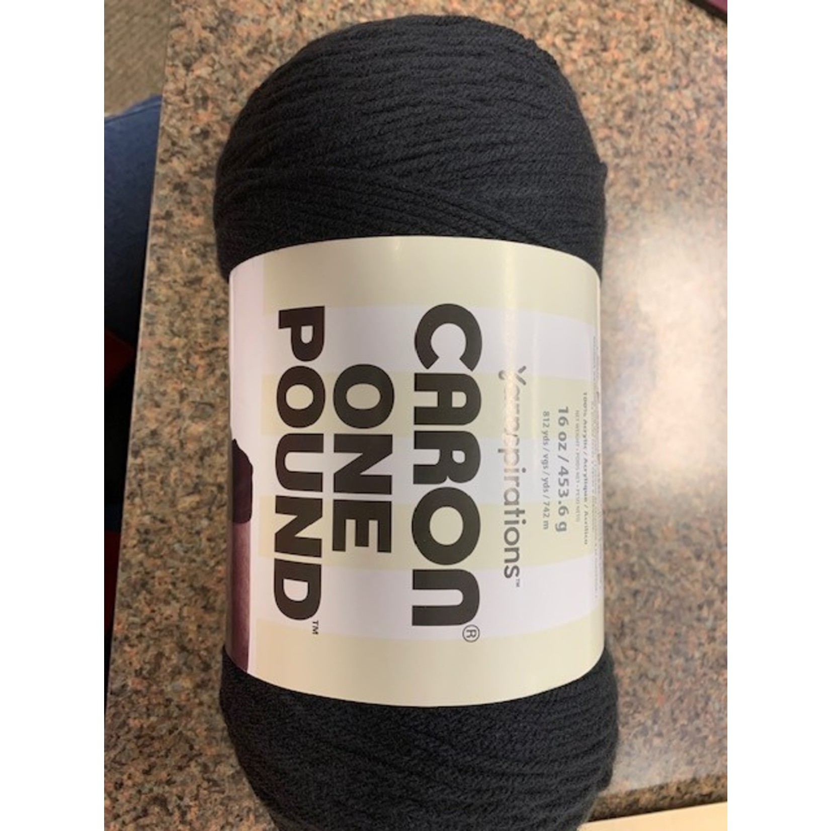 Caron Yarn, Black, Worsted, 812 Yds, One Pound