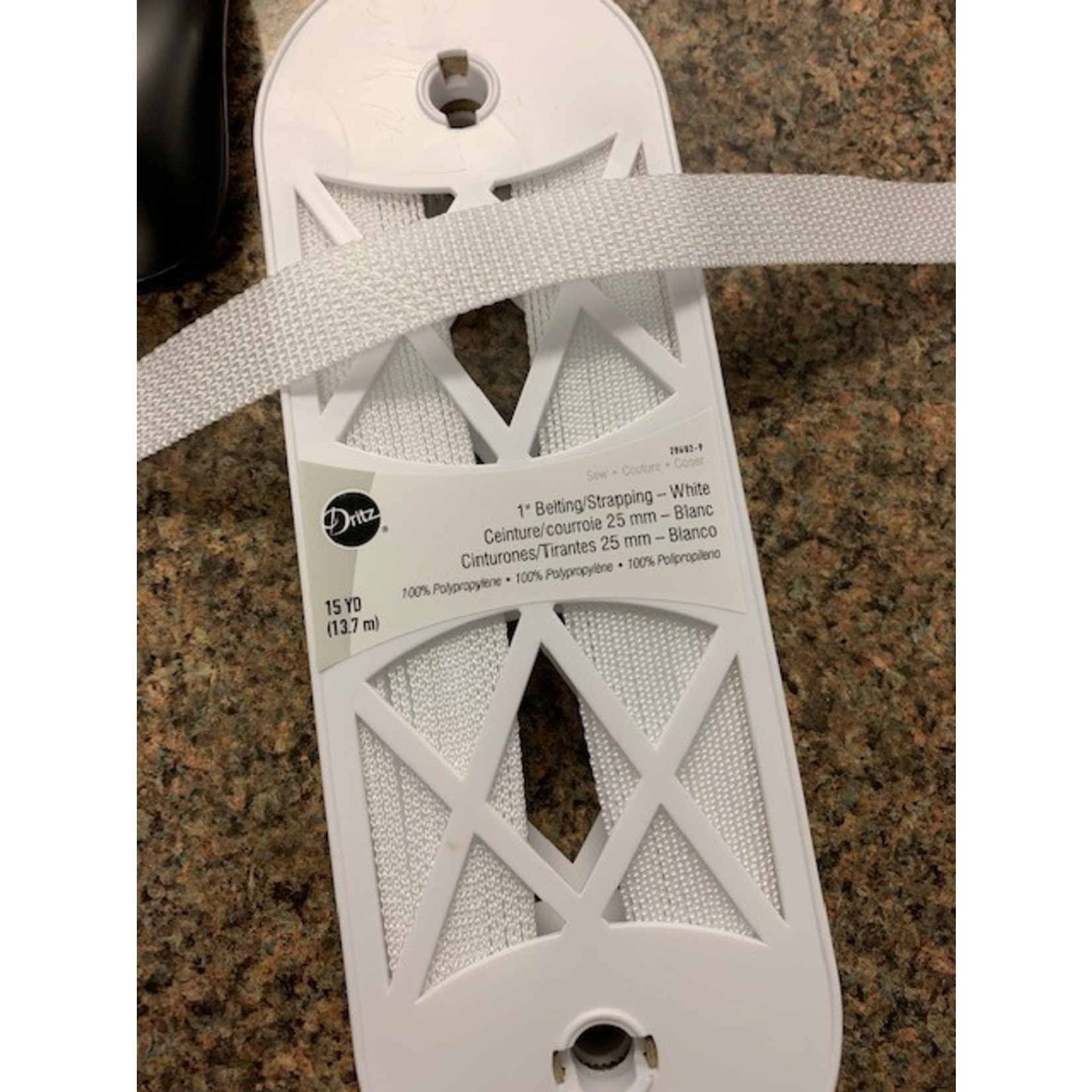 Dritz Belting/Strapping,  White, 1in