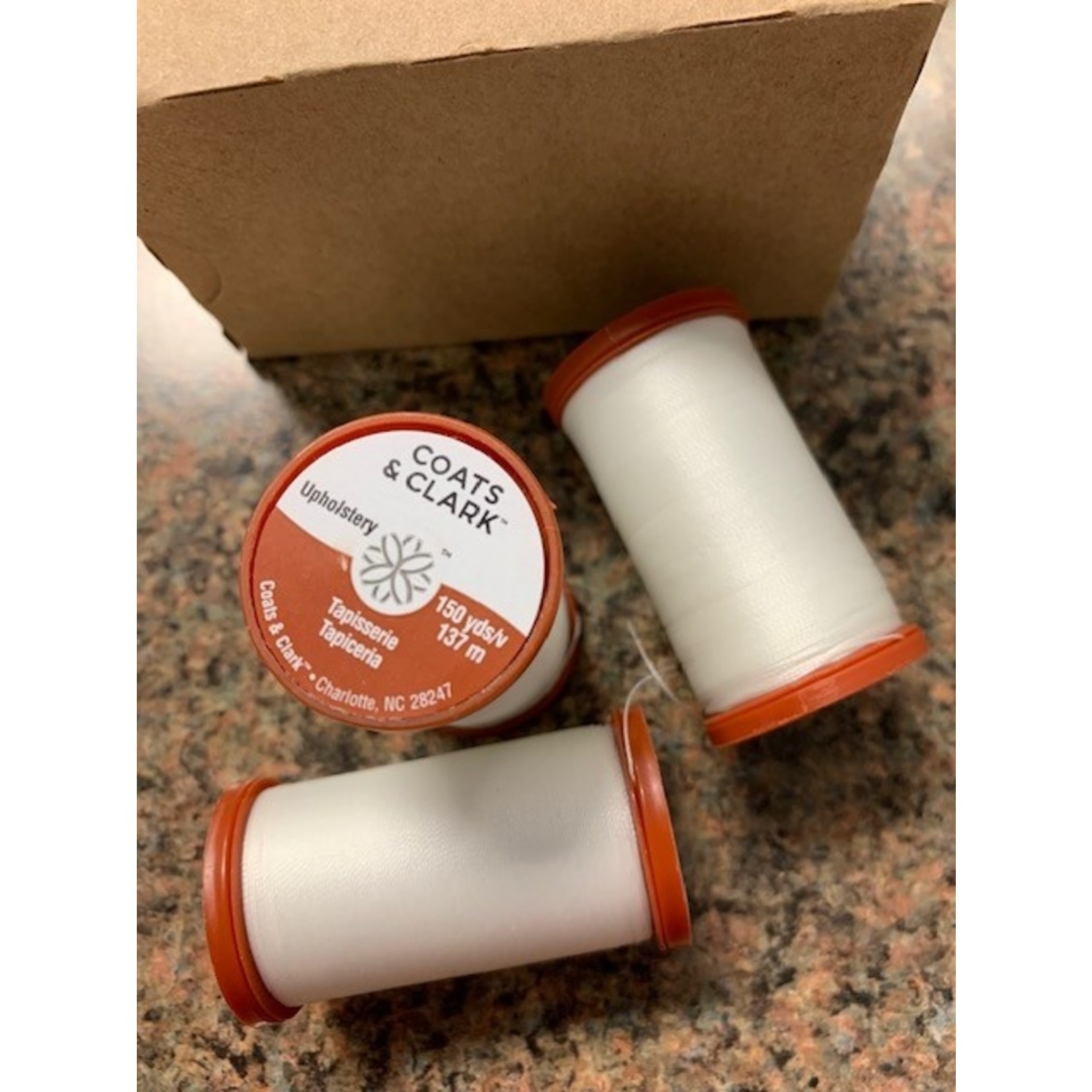 Coats and Clark Upholstery Thread, white, 150 yds