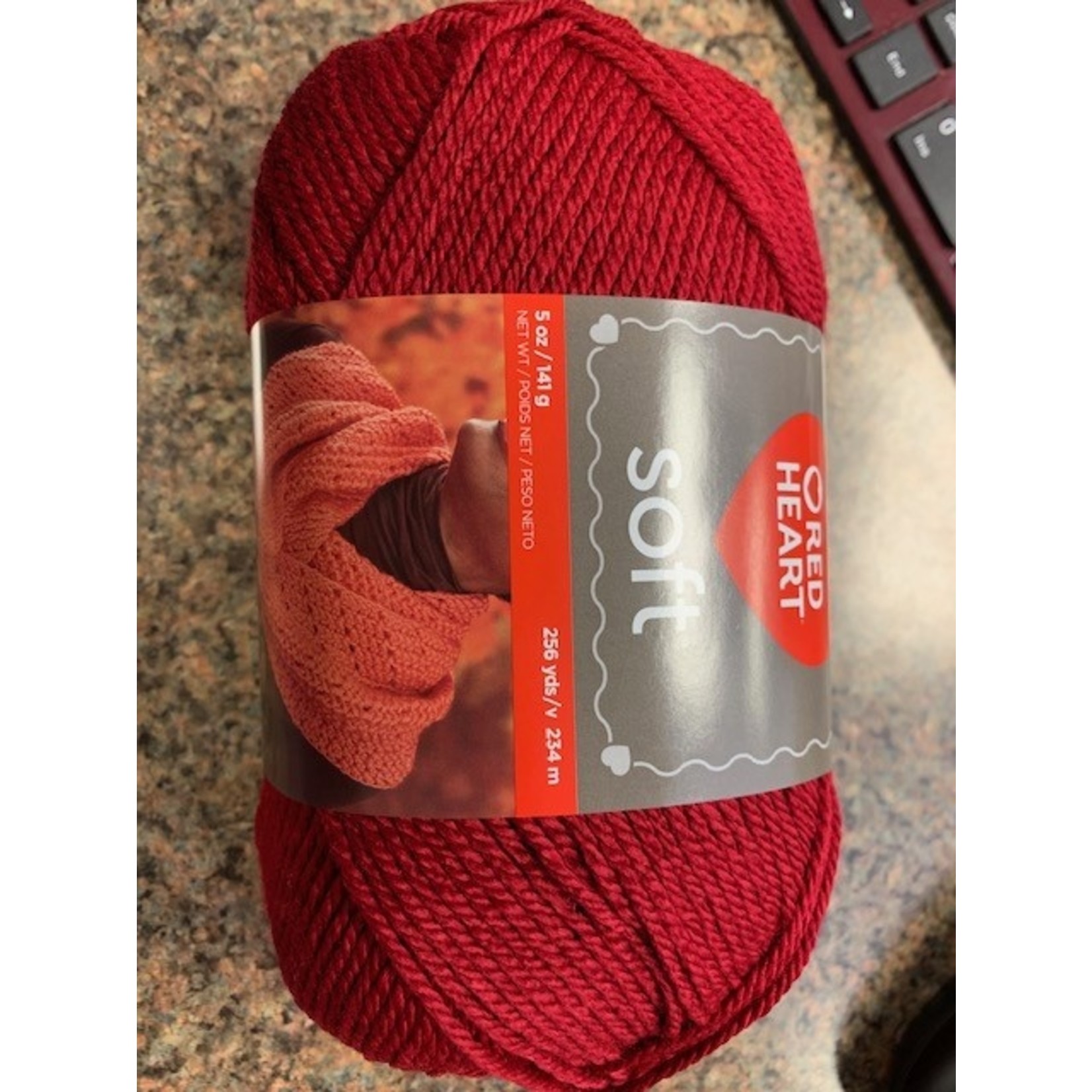 Red Heart Yarn, Wine, $ 4 Medium, Acrylic, 256 yds