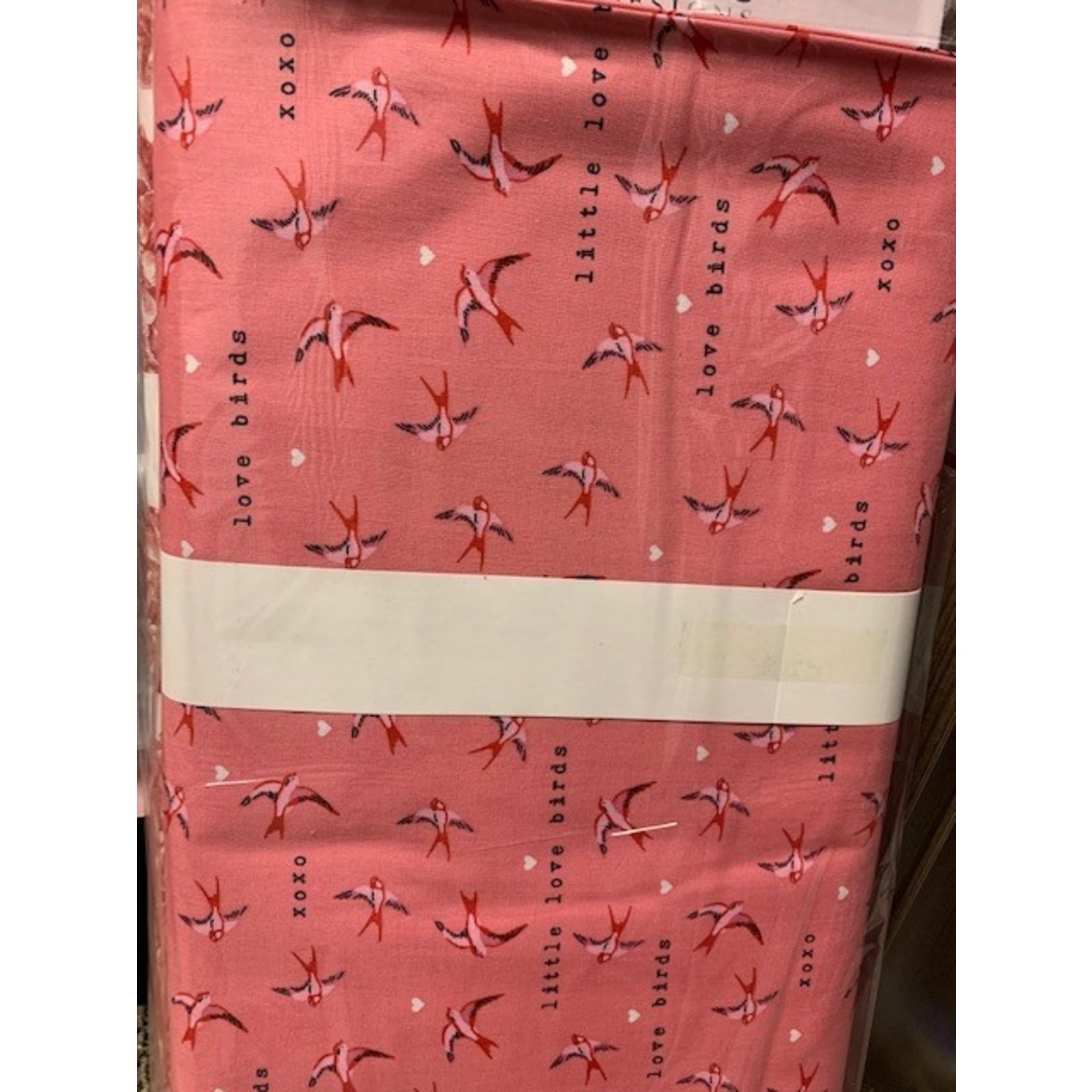 Riley Blake Fabric, 100% Cotton, Pink, Sending Love