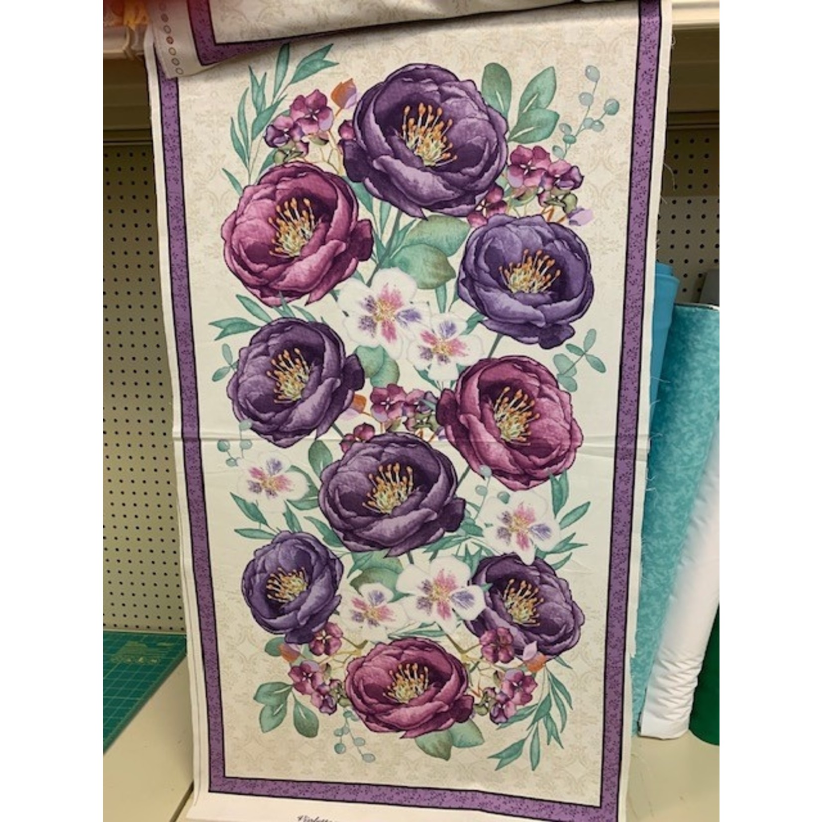 Wilmington Prints Fabric Panels, 100% Cotton, "Violetta"