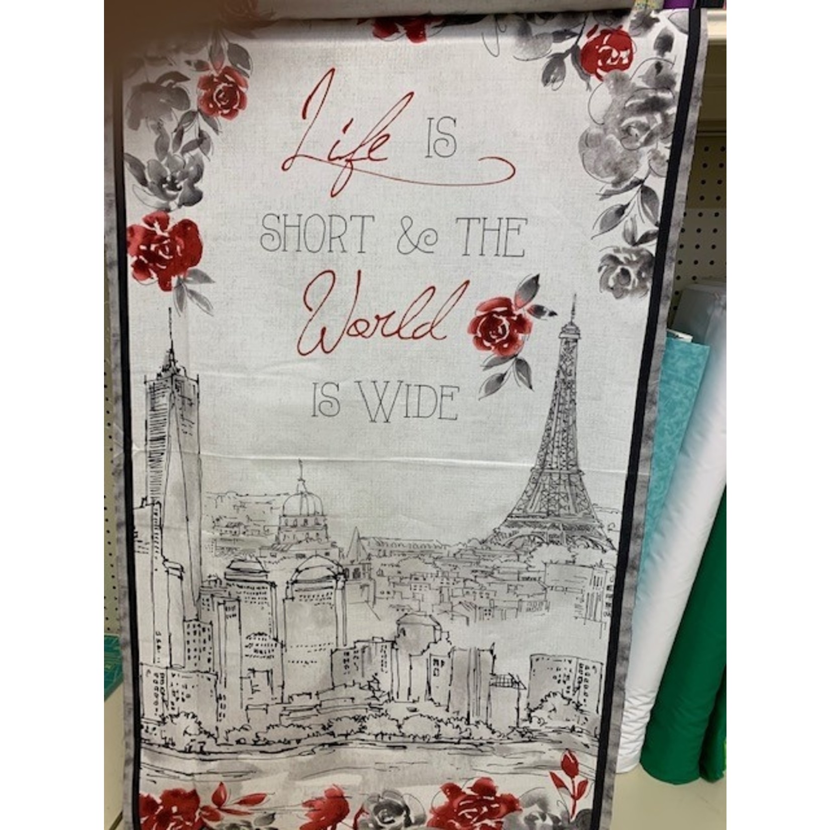 Wilmington Prints Fabric, Panel, 100% Cotton, "Travel The World"