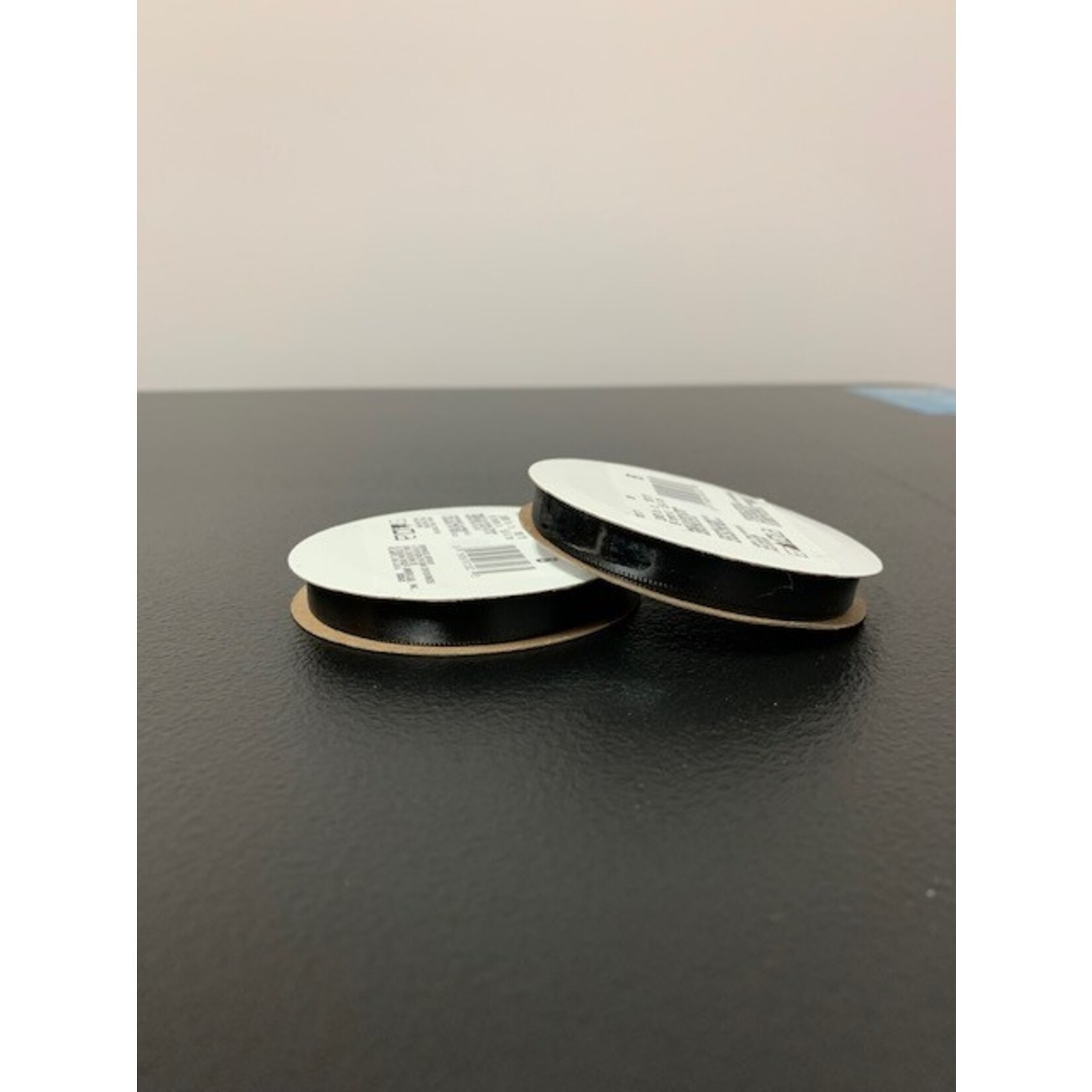 Offray Ribbon, Single Faced Satin, Black, 3/8 wide, 18 Ft.