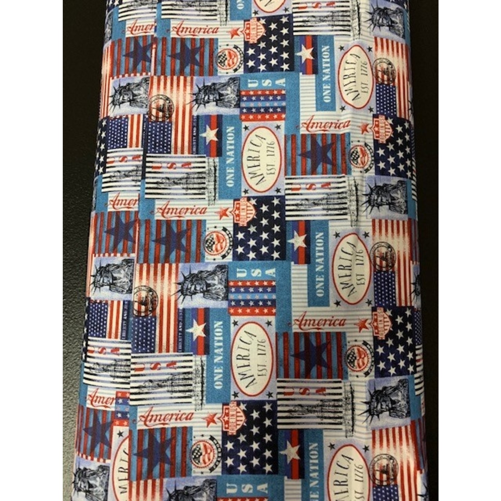 MDG- Marshall Dry Goods Fabric, Patriotic Print, 100% Cotton, 45",