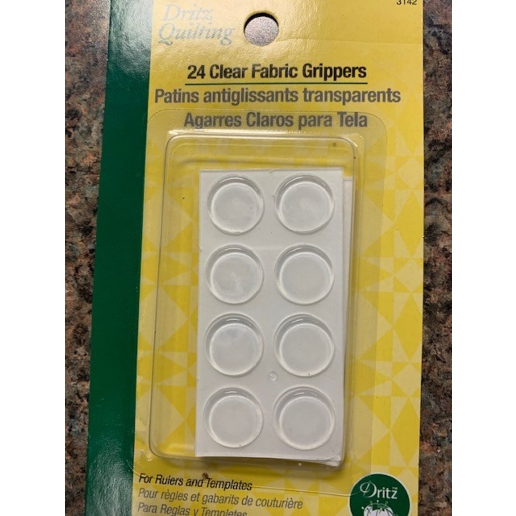 Dritz Grippers, Fabric/Ruler, Clear, Pk of 24