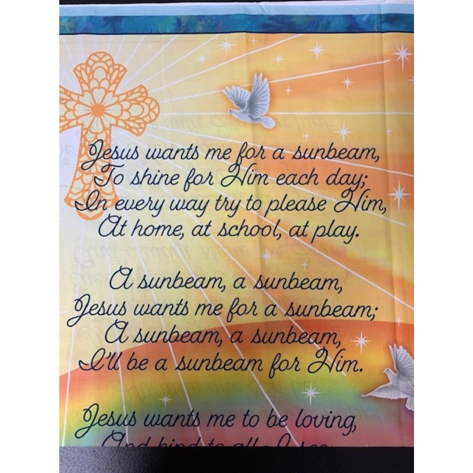 Quilting Treasures Fabric Panel, "I'll Be A Sunbeam", 100% Quilting Cotton, Religious