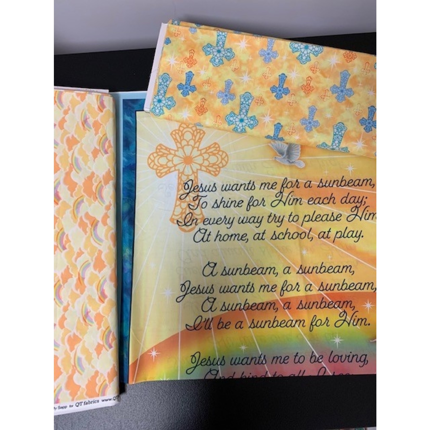 Quilting Treasures Fabric Panel, "I'll Be A Sunbeam", 100% Quilting Cotton, Religious