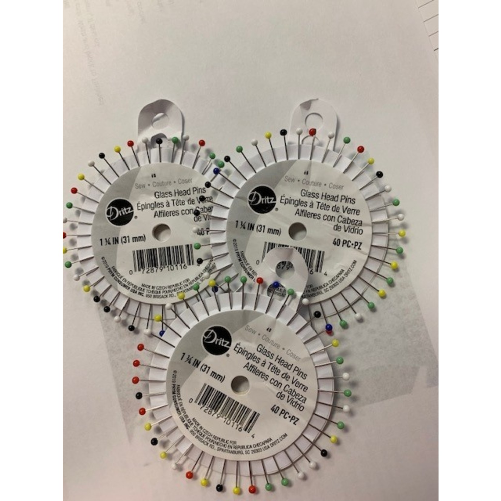 Dritz Glass Head Straight Pins - 40 Pins