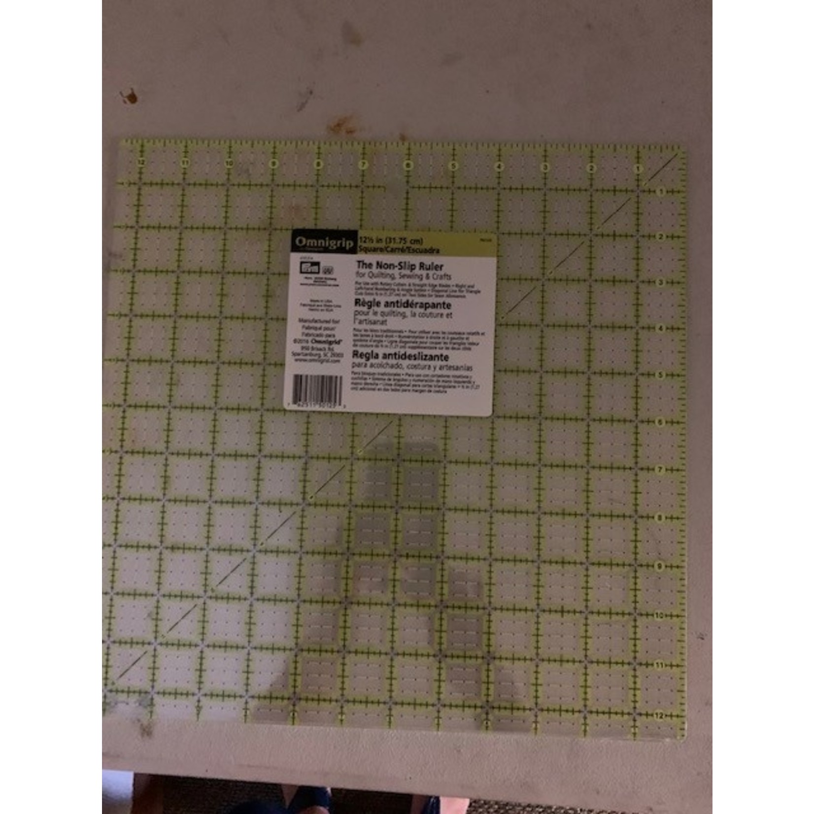Omnigrid Quilting Ruler, Square, 12 1/2", Non-Slip