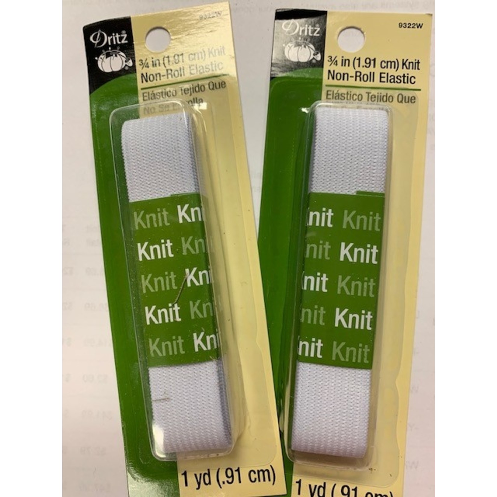 Dritz Elastic, Knit, Non-Roll, 3/4", White